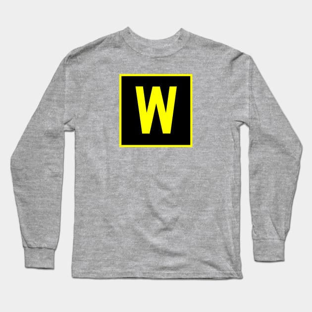 W - Whiskey - FAA taxiway sign, phonetic alphabet Long Sleeve T-Shirt by Vidision Avgeek